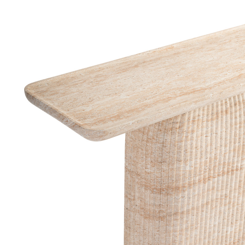 Capri 119.9Cm Console Table, Faux Travertine