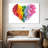 Rainbow Floral Heart Canvas Print-1850301996