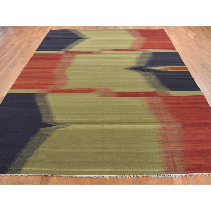 Tapis vert nouvel âge en laine 10 pi x 14 pi 6 po Arwyn