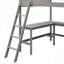 Lit mezzanine double avec tablettes et bureau, lit mezzanine en bois avec bureau