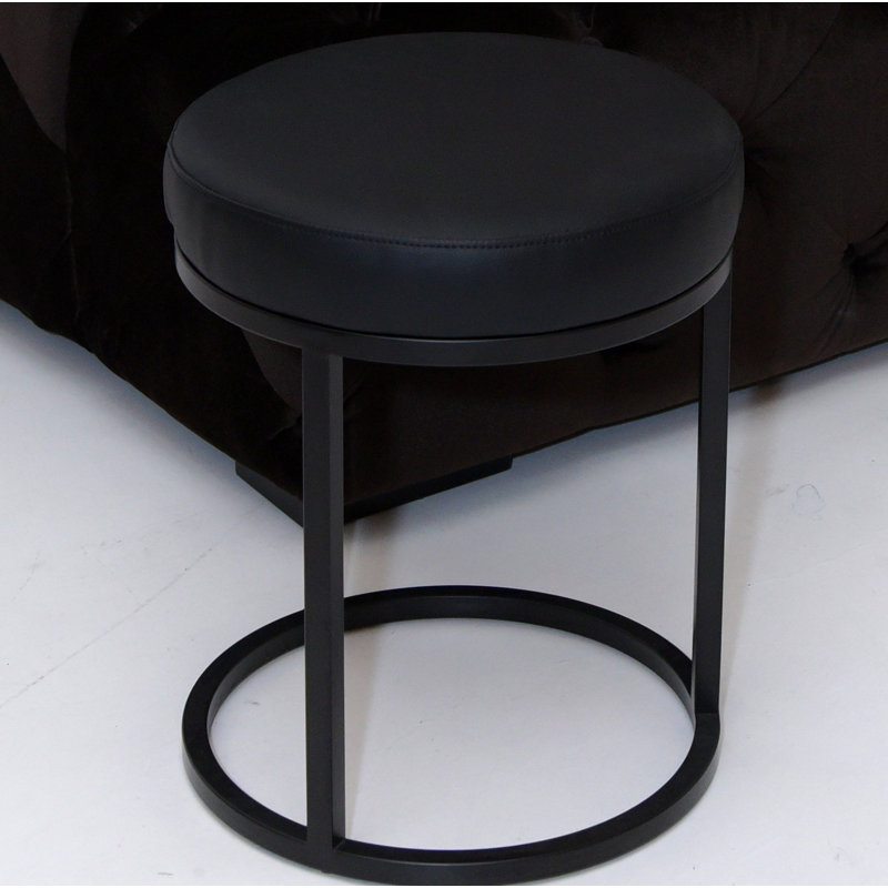Repose-pieds avec tabouret de coiffeuse Pangea Home Stan, Similicuir noir