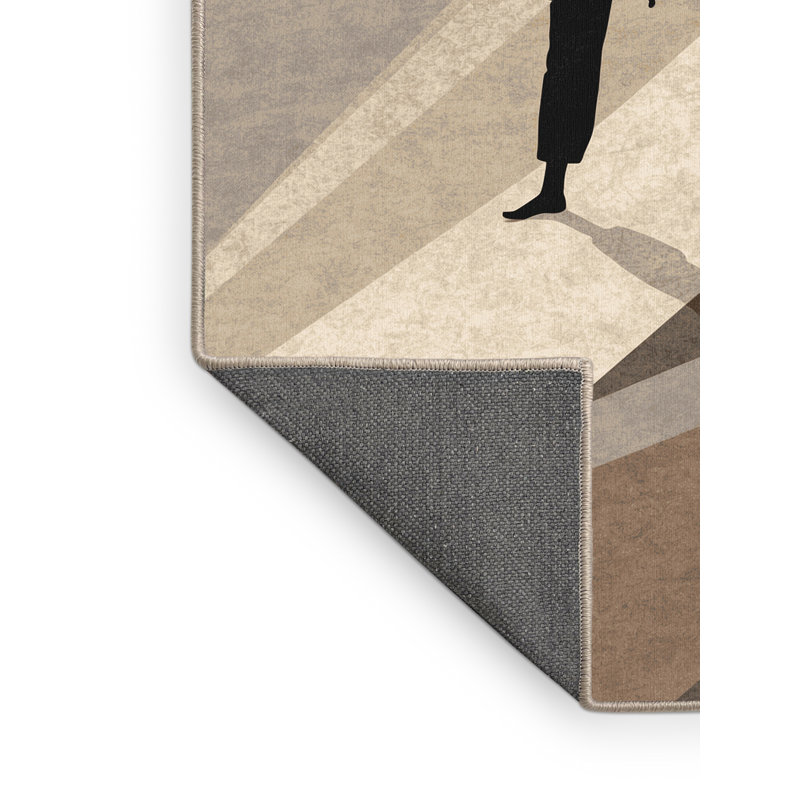 Tapis beige moelleux et moelleux Eleni Capoeira, 2 pi x 3 pi
