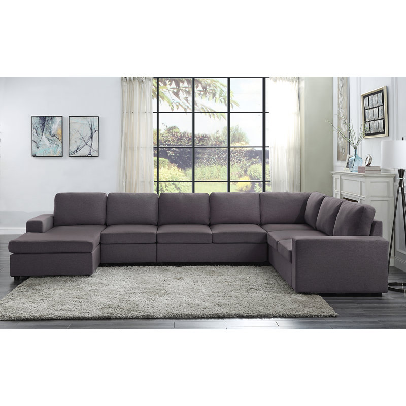 Arlicia Upholstered U-Shaped Sectional Reversible, Dark Gray