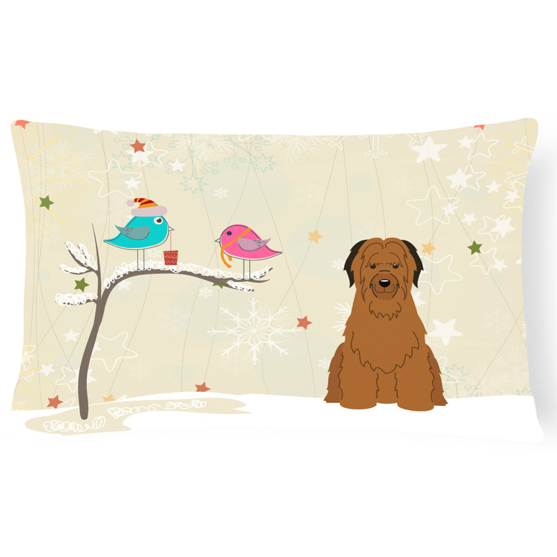 Coussin lombaire intérieur/extérieur contemporain de noël, Brun