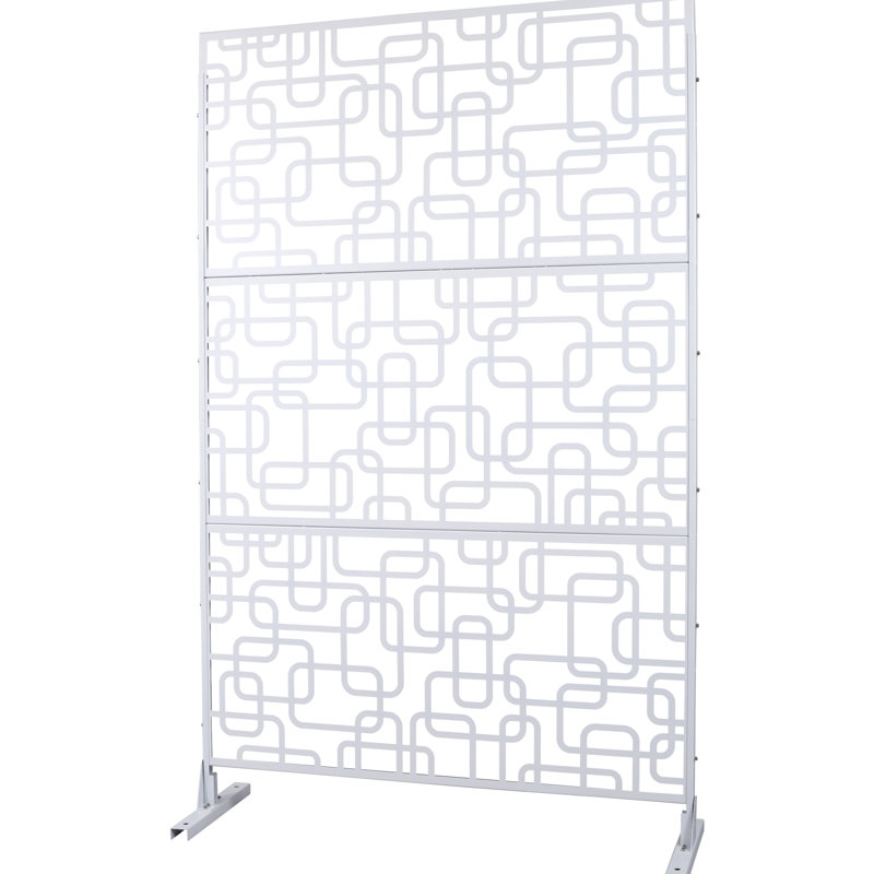 Écrans d'intimité pour l'extérieur 76 po x 48 po, blanc - pour patio, balcon confort Écrans en métal 48 po x 76 po, pour terrasse, décor de jardin