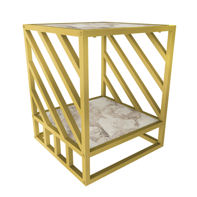 Cohee End Table, Ephesus, Gold