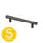 Eclipse Series 3-3/4 in. (96 mm) Center-to-Center Modern Matte Grey Cabinet Handle/Pull (5 Pack) -117495097-103175968