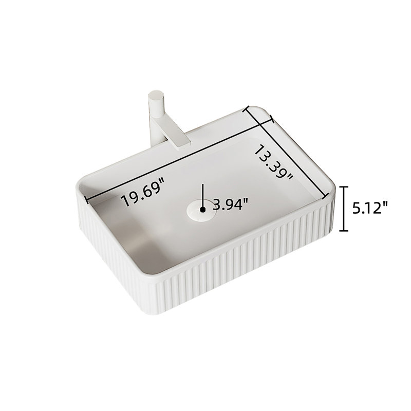 Lavabo de salle de bain 20 po, Blanc