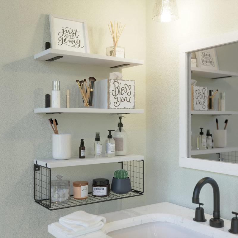 Cantura 3 Piece Floating Shelf, White