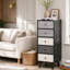 Anti-Tip Vertical Dresser Unit, Engineered Wood 5 Drawer Chest with Unique Geometric Print for Living Spaces
