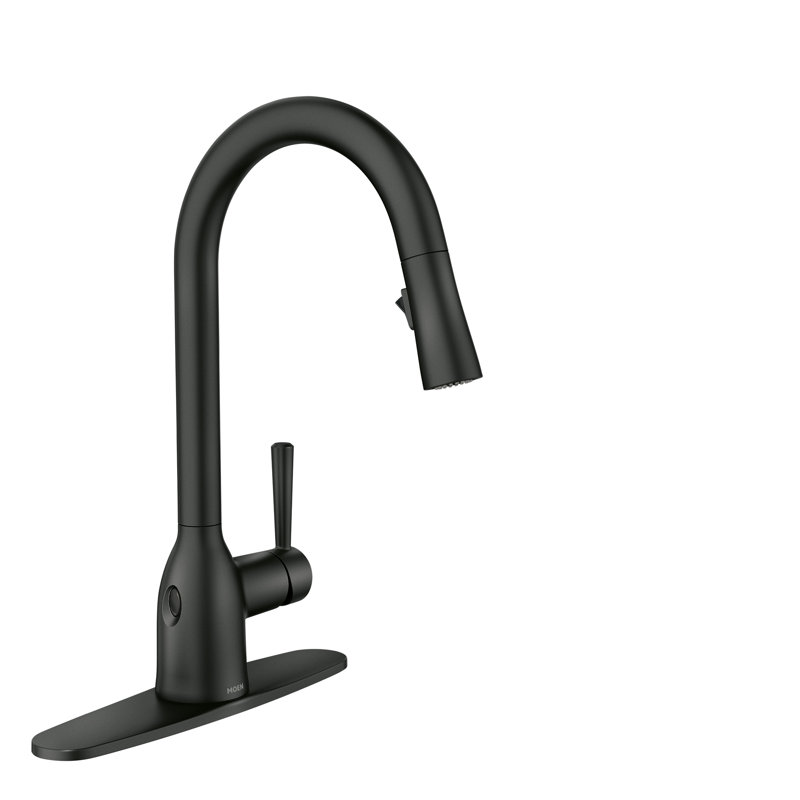 Moen Adler MotionSense Wave Single Handle Pulldown Kitchen Faucet with Power Clean Technology, Matte Black