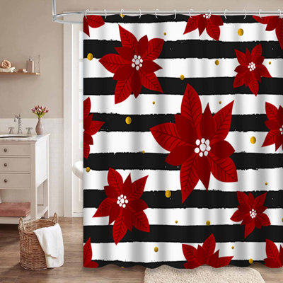 Rideau de douche à motif de confettis en feuille d'or sans soudure avec 12 crochets