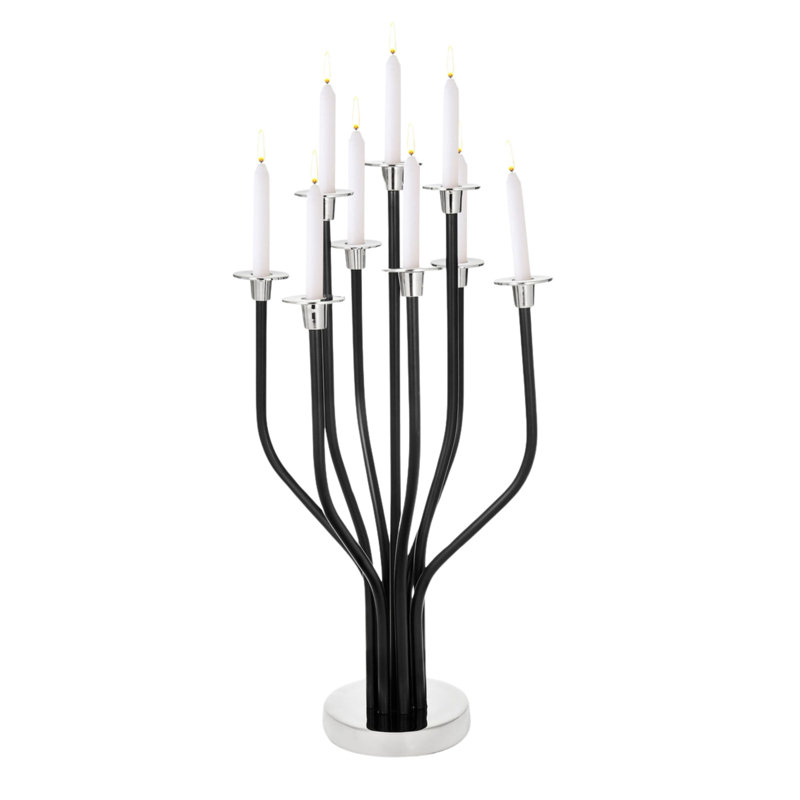 Bougeoir de table Radiant Tree, H 36 po x l 12 po x P 12 po, Noir / argenté