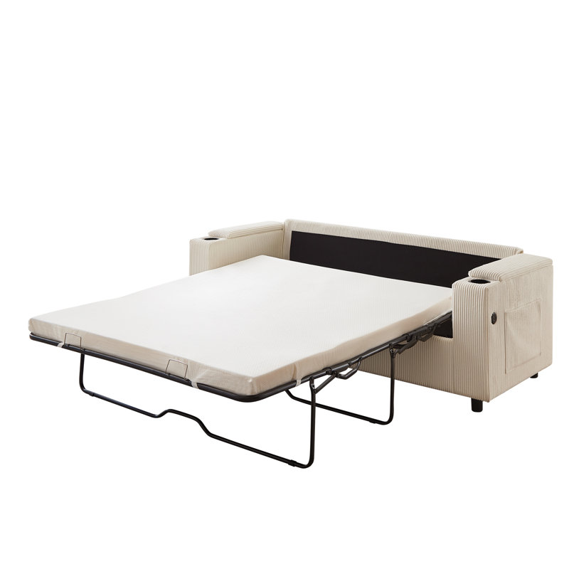 81" Large Sleeper Sofa with Sofa Matterss, Beige