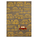 Doursounian Cars On The Move Kids Hand Tufted Wool Grey Area Rug