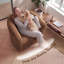 Canapé en mousse de velours côtelé de 23 po avec coussin, pour petits espaces et détente confortable - brun-1311187741