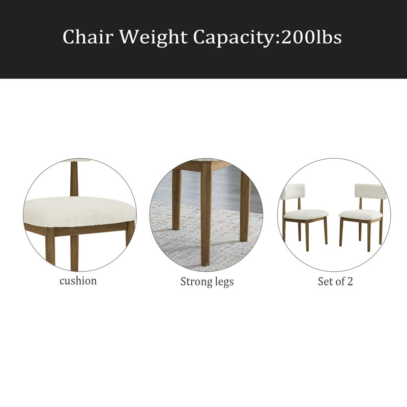 Ensemble de 2 chaises d'appoint en chêne noyer