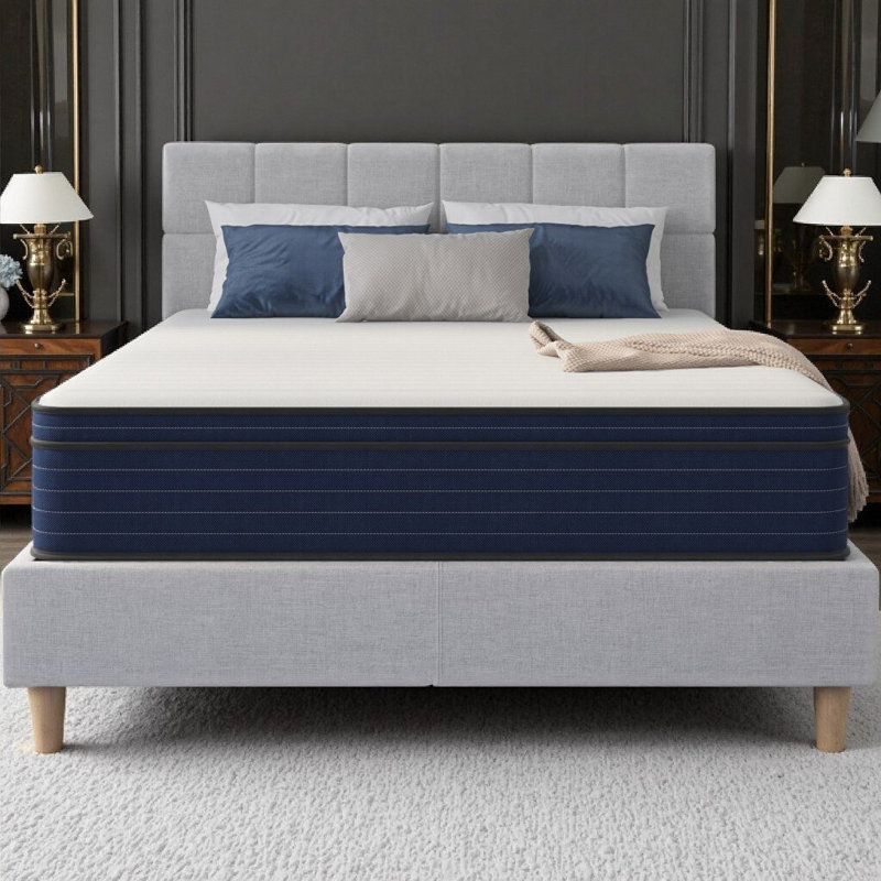 10/12 Inch Twin/Full/Queen/King Size Medium Firm Euro Top Hybrid Cooling Gel Memory Foam Mattress with Pocket Springs - Bed in a Box for Motion Isolation, Adjustable Base Friendly, CertiPUR-US Certified