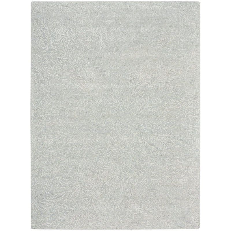 Tapis bleu clair Delmer Star, Rectangle 9 pi 9 po x 13 pi 9 po