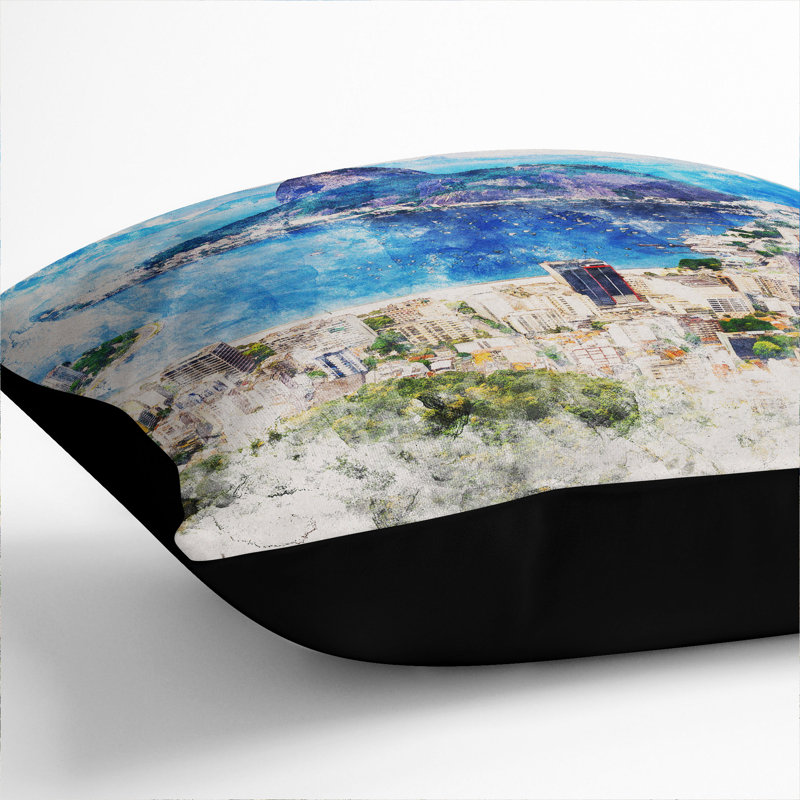 Square Cushion, 55cm H x 55cm W x 20cm D, Black