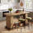63" Bar Table, 3-Tier Counter Height Table with Footrest