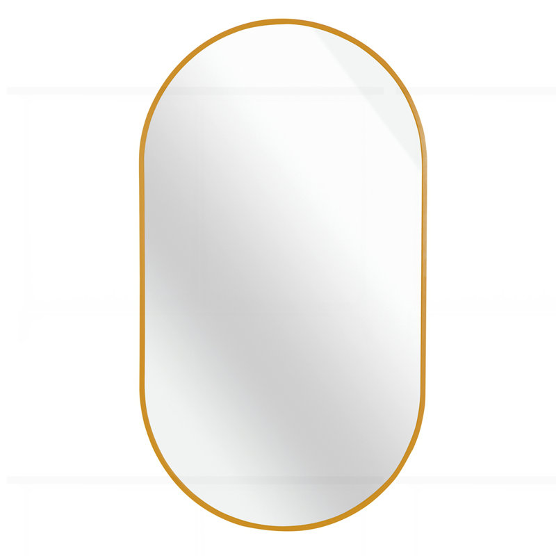 Miroir ovale en métal 20 pouces, 20 po x 28 po, Doré