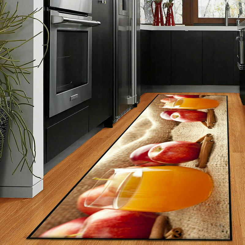 Seren Kitchen Mat, Rectangle 50 x 150cm, Black