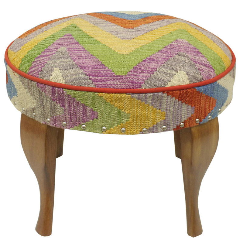 Repose-pieds standard rond 24 po Anaum, Laine rouille chic Kenda