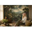 Papier peint pastel vert paysage pastoral amovible-129447192-129447187