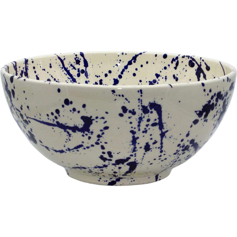 Ayaka Blue Splatter Deep Serving Bowl