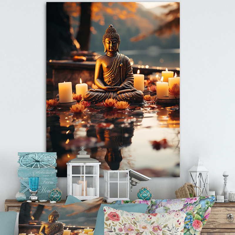 Art zen Bouddha tranquille en méditation VI - Bouddhisme, Black Picture Framed, H 32 po x l 24 po