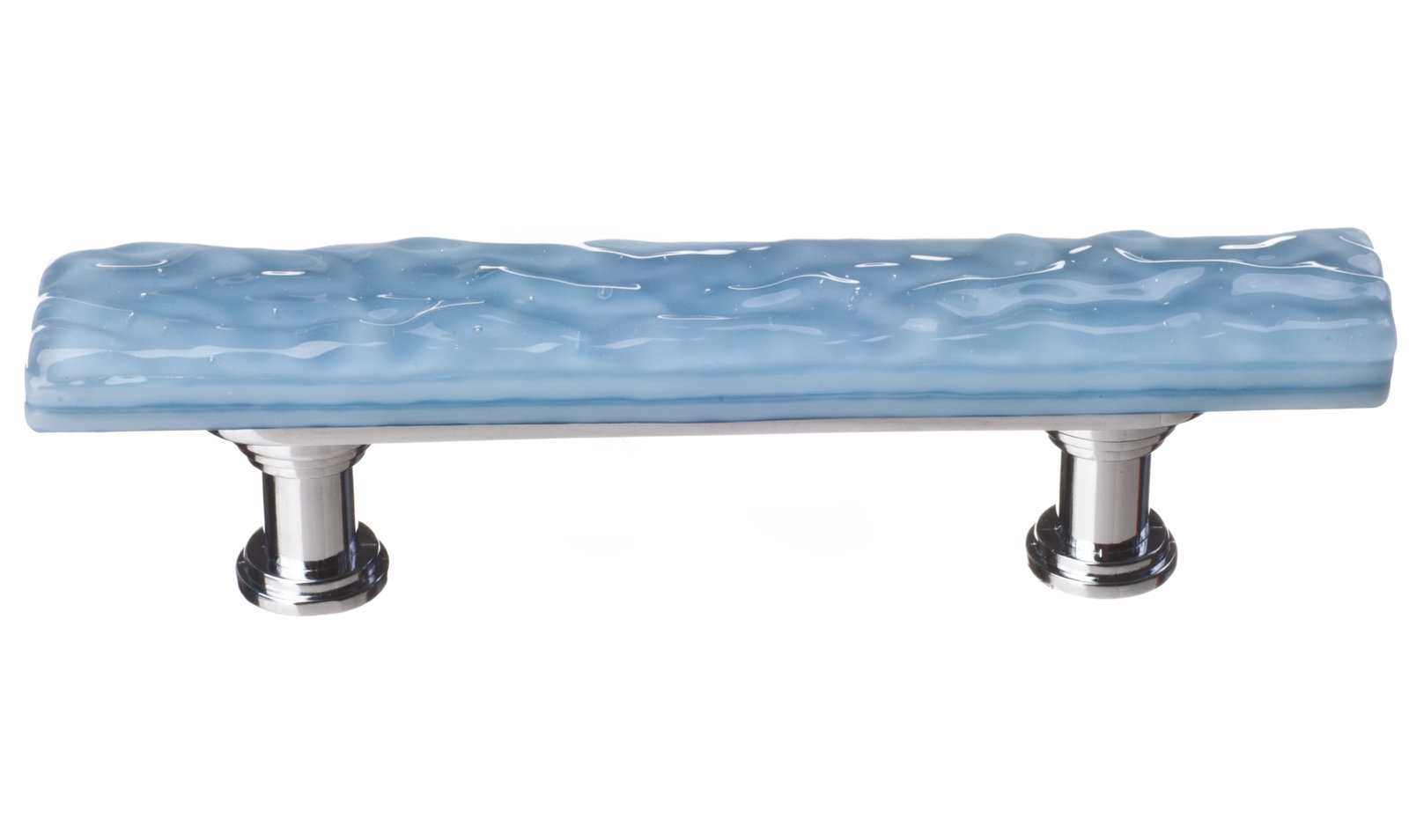 Skinny Glacier Bar / Handle Pull Pull, Powder Blue, Polished Chrome