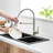 Kitchen Sink Faucet With Pull Down , Brushed Nickel, 360-Degree Rotatable, Ceramic Filler Faucet, Rotation, Suitable For Various Sinks