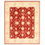 Tapis décoratif rouge/beige en laine de conception unique 8 pi x 9 pi 8 po noué à la main New Age