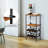 Yahira 8 - Bottle Wine Bottle & Glass Rack in Black and Brown