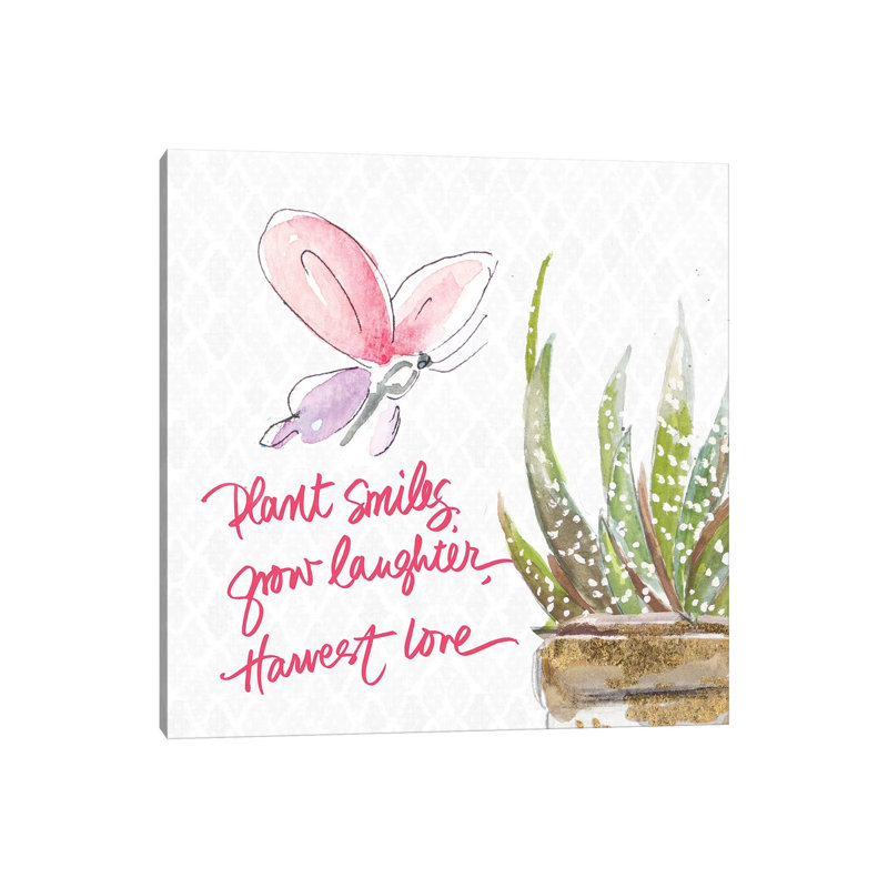 Plant Smiles by Patricia Pinto - Gallery-Wrapped Canvas Giclée on Canvas, No Frame, 30.48 cm H x 30.48 cm W