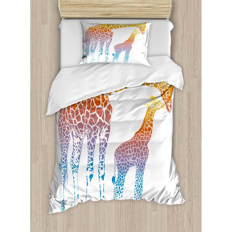 Giraffe Farmhouse / Country Duvet Cover, Twin