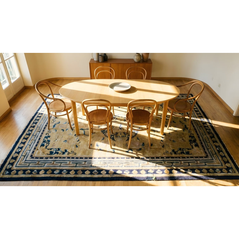 Antique Ningxia Hallway Runner Wool Yellow Rug