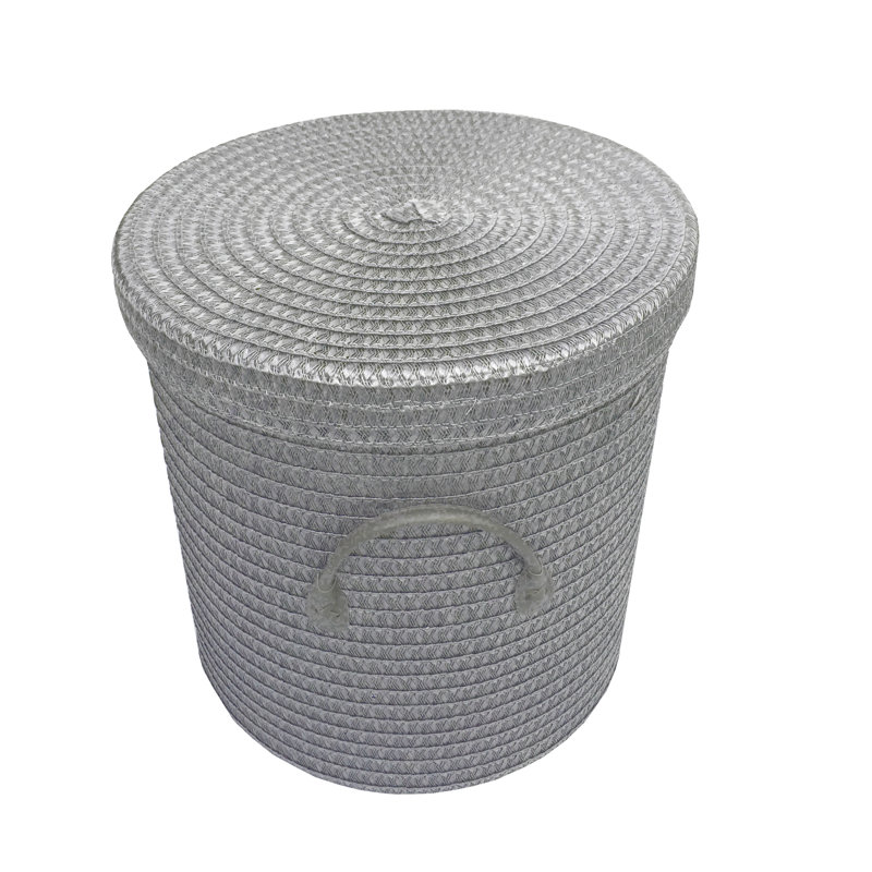 Fabric Laundry Hamper with Handles, 43cm H x 40cm W x 40cm D, Dark Grey