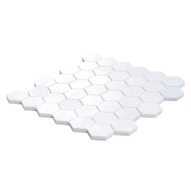 Nubes 12 x 12 Thassos Honed Marble Mosaic Hexagon Tile (4.83 Sq Ft/Case) - 5 Pack