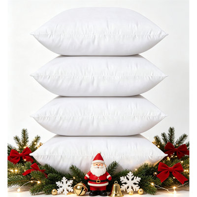 Garnitures de coussins de Noël, ensemble de 4, coussins décoratifs carrés pour canapé, lit et fauteuil, usage intérieur et extérieur