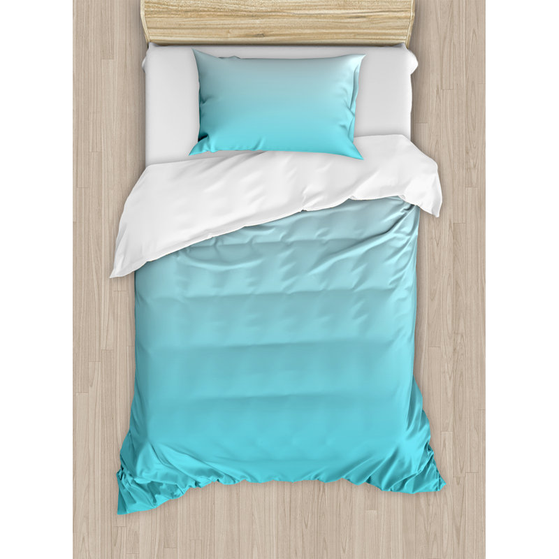 Modern & Contemporary Polyester Paisley Duvet Cover, Twin, Turquoise