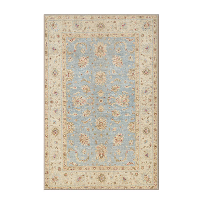 Tapis brun clair/bleu clair traditionnel, Rectangle 2 pi x 3 pi