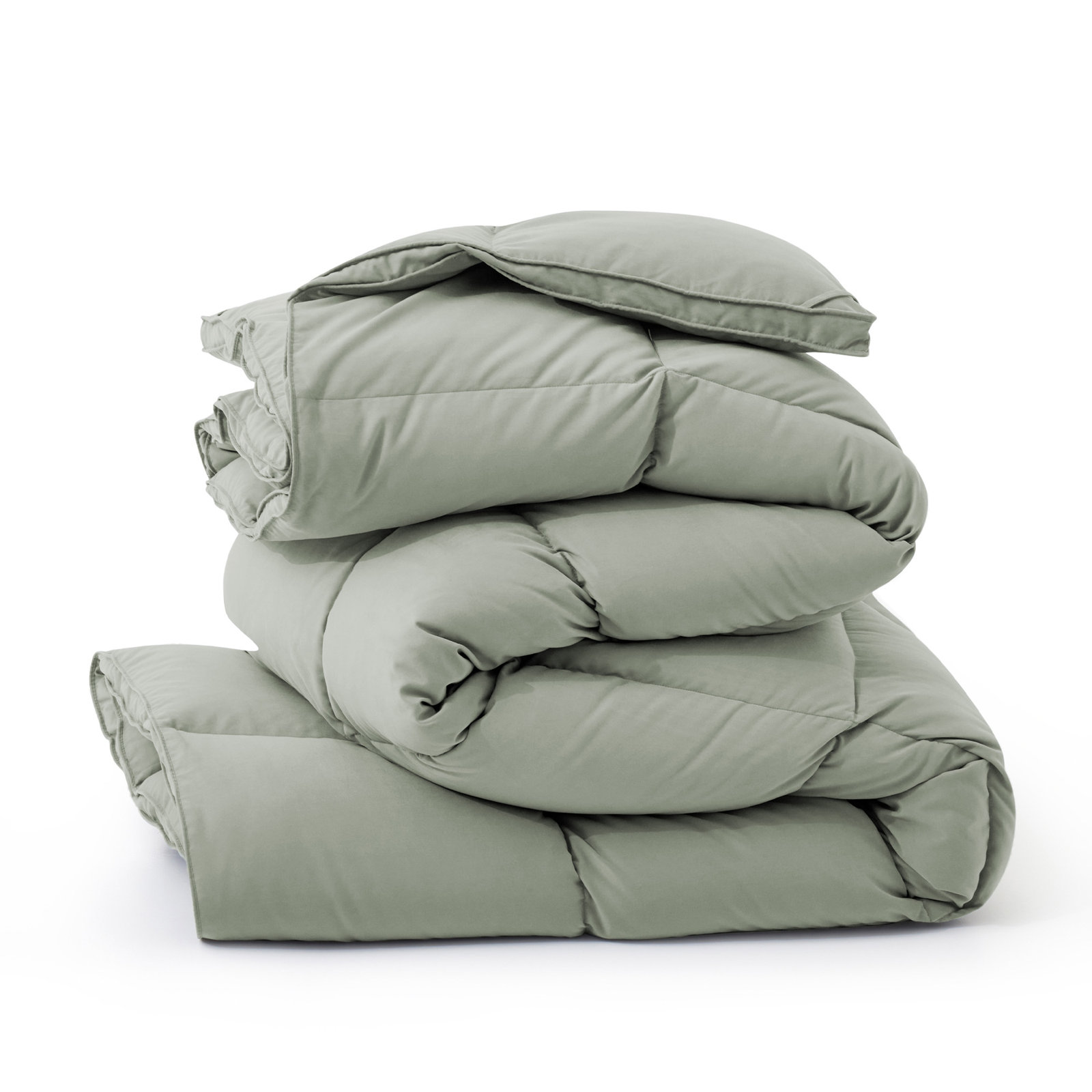 600 Fill Power All Season Down Comforter/Duvet Insert, King Down Comforter, Sage Green