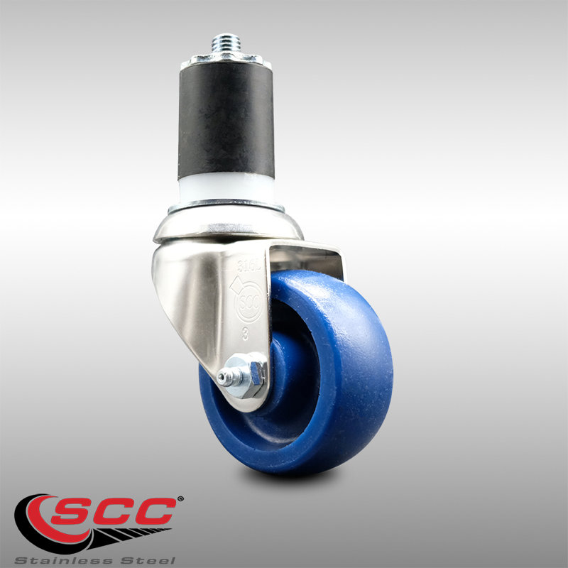 Solid Polyurethane Swivel Expanding Stem Caster
