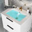 Meuble-lavabo de salle de bain 30 po avec lavabo en céramique - meuble-lavabo flottant mural blanc