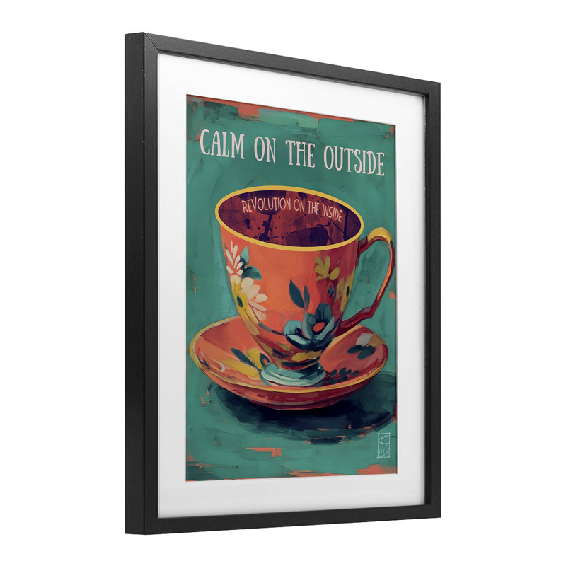 Révolution à l'intérieur, impression sous verre encadrée, design par Sara Culpepper, H 16 po x l 13 po