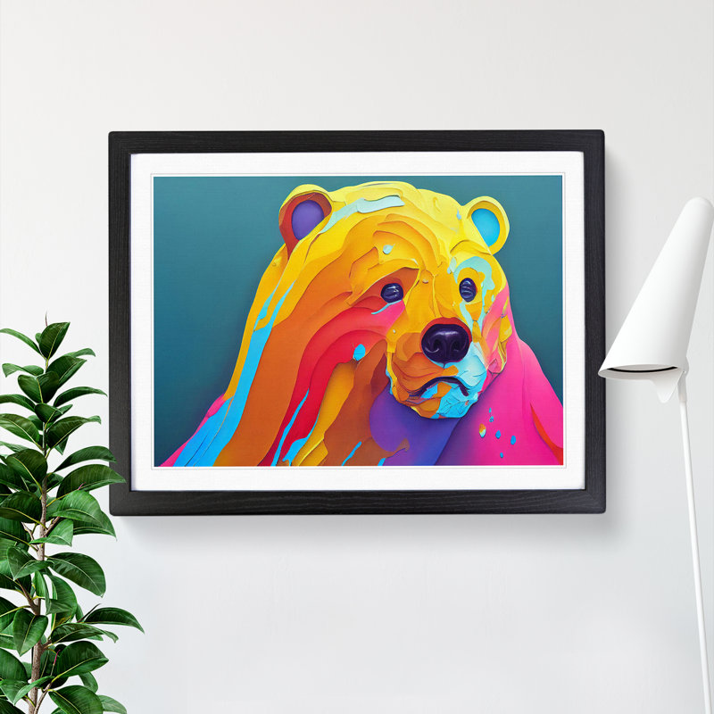 Bear Paint Splash Vol.4 - Framed Print, Black, 25cm H x 34cm W x 2cm D