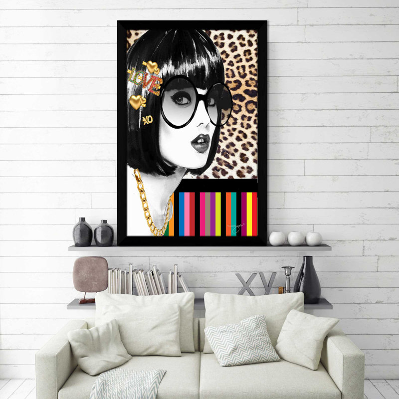 «Love Clip (Vertical)» par Jodi - impression, Cadre noir, H 49,5 po x l 33,5 po x P 1 po