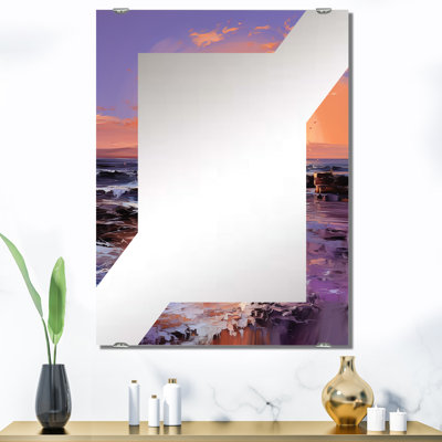 Océan Sunset Embrace I - Miroir mural Coastal Sunset MIR133005